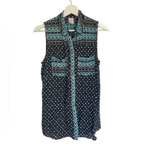 Anthropologie Akemi + Kin Sleeveless Boho Blouse